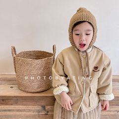 2023 Children's Autumn/Winter Coat Cotton Padded Jacket for Girls Korean Style Lamb Wool Reversible Outerwear 21816