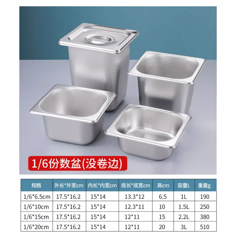 Contenedor Gastronómico de Acero Inoxidable 304 con Tapa Resistente a la Corrosión para Buffet image 20