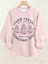 G 22701 Christmas Tree Print Hoodie �}�Q���l��