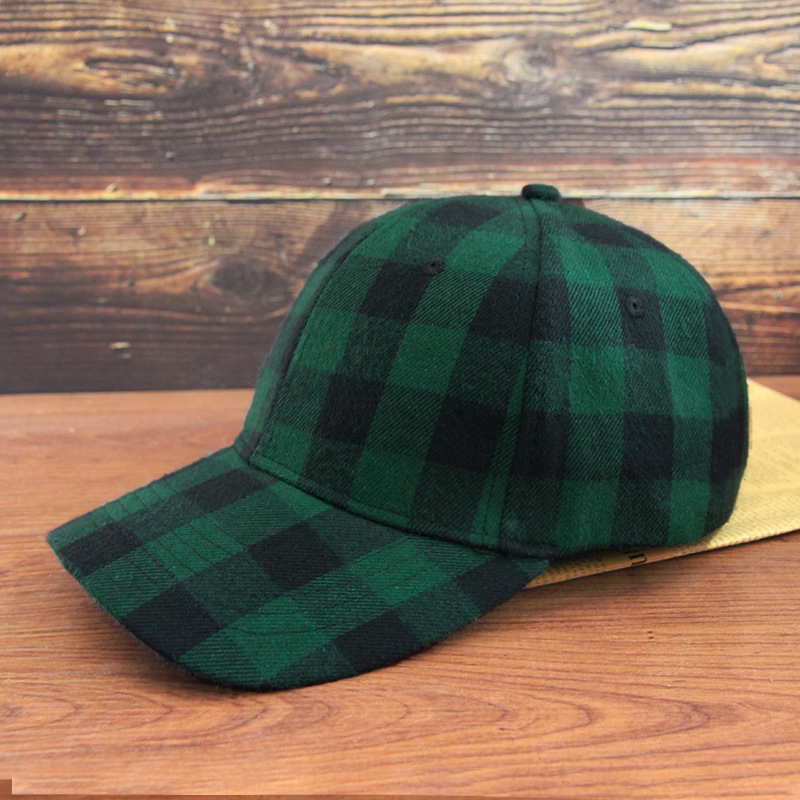 Nuevo estilo coreano negro y rojo Plaid sombrero para el sol gorra de béisbol retro moda al aire libre sombrero enarbolado gorra al por mayor