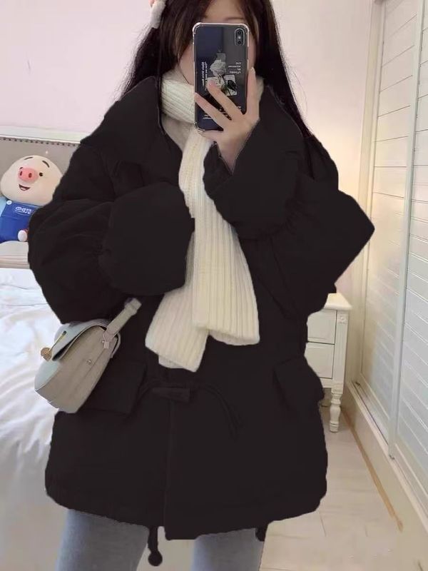 羽绒棉衣宽松韩版新款2025冬季加厚棉袄牛角面包棉服外套批发货源|undefined