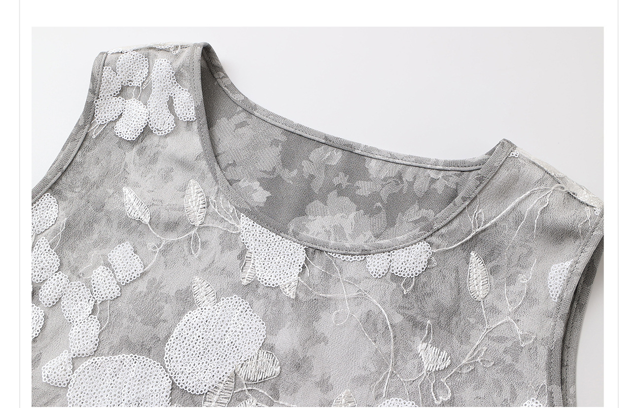 Bộ vest nữ phong cách Trung Quốc mới mùa hè 2026, thêu sequin, chân váy ngắn và áo vest — Chân váy màu trắng be, Chân váy đen cao cấp, Gilê đen cao cấp, Gi lê màu trắng be chi tiết 47