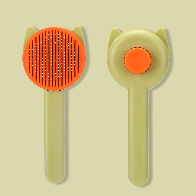 고양이 귀 플로팅 헤어 빗 (그린 오렌지)