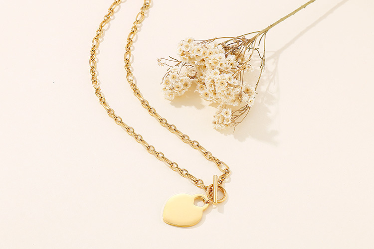 30g Weight PVD Coated Gold Plating Process 18K Real Gold Plated Plating Material Wedding, Travel Occasion 304 Stainless Steel Material Heart Pattern Women'S Gender Fashion Style Waterproof Non Tarnish Craft PVD Coated 18K Gold Plated Heart Titanium Steel Fashion Waterproof Non Tarnish 4