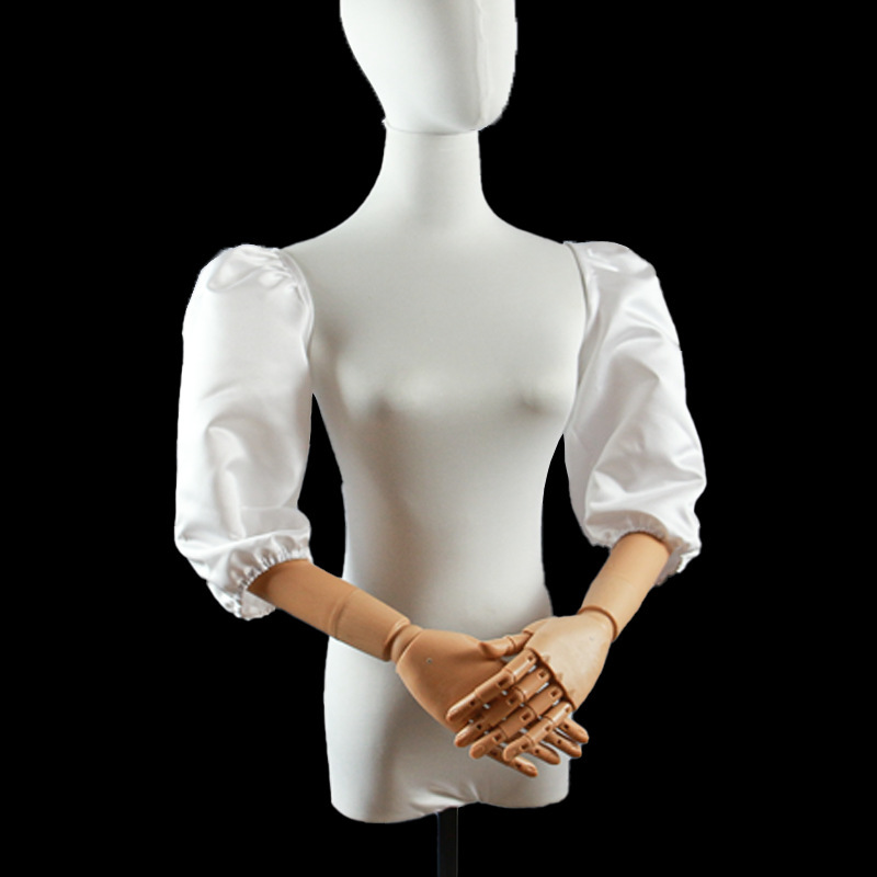 European and American Style Solid Color Single-Layer Sleeveless Fake Sleeves for Bridal Wedding Dresses, Satin Shoulder Sleeves to Cover Arms, Accessories