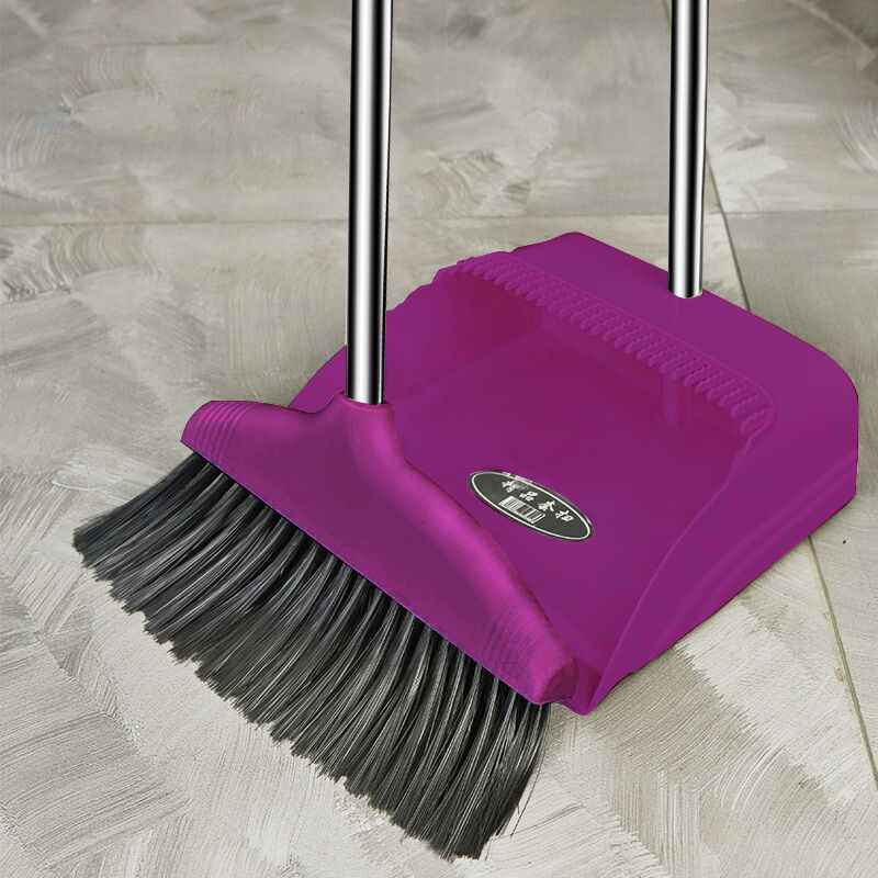 ほうき家庭用柔らかい毛シングル延長掃除ノンスティックヘアロングハンドル兼用ほうきとちりとりセット浴室用|undefined