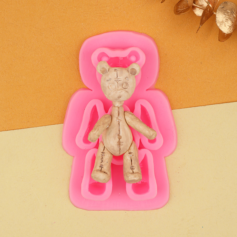 Oso de dibujos animados aromaterapia yeso decoración hecha a mano DIY pastel de chocolate fondant accesorios de decoración