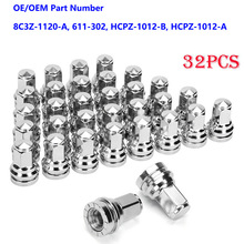 32件装适用于福特F250 F350镀铬14x1.5平座凸耳螺母HCPZ-1012-A/B