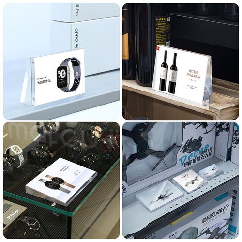 Acrylic transparent table card beveled table card price tag strong magnetic photo frame product advertising magnetic display card table card