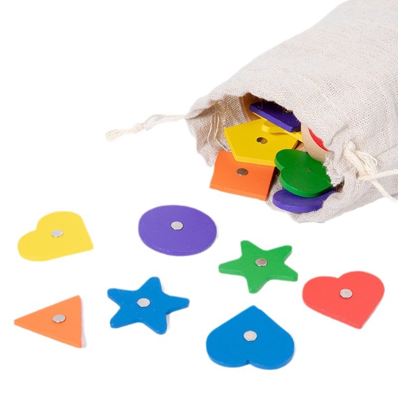 Los niños de madera magnética color forma clasificación taza figura geométrica pesca cognitiva jugar educación temprana juguetes educativos