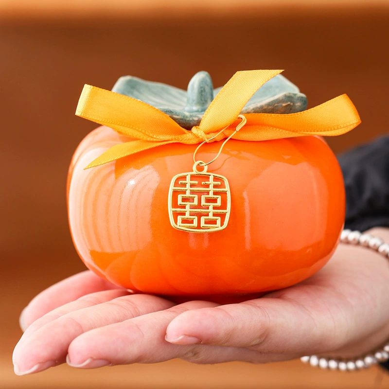 Тыквенная керамическая креативная свадебная коробка для конфет Persimmon Ur Muslim, высококлассная свадебная коробка для сладостей