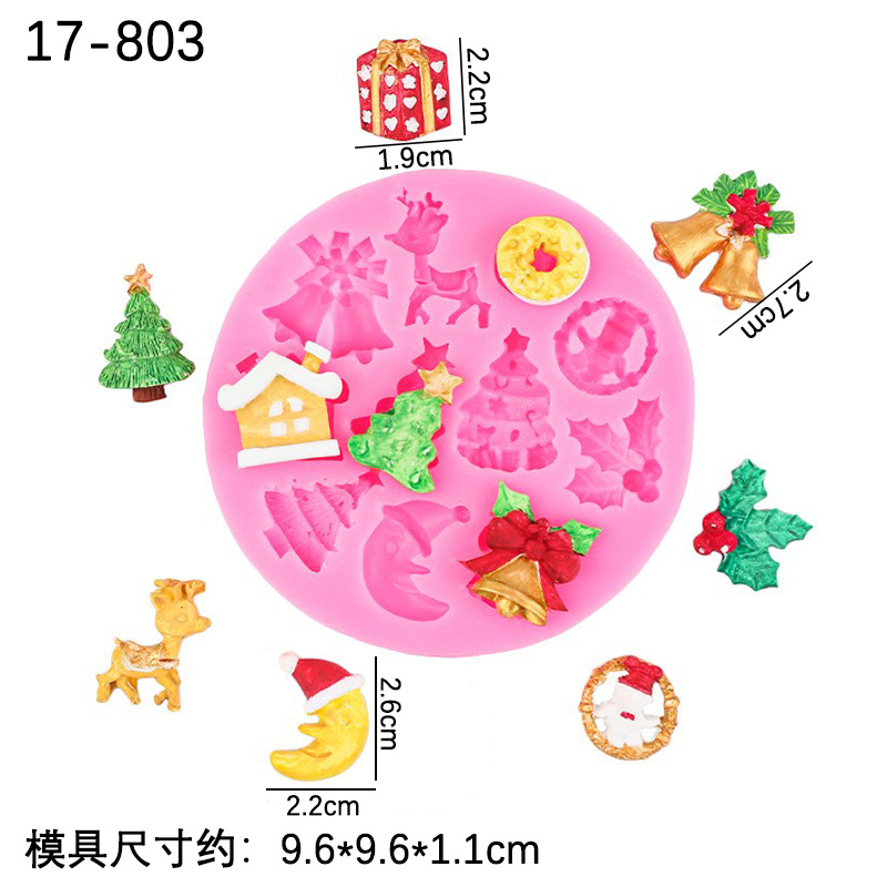 DIY TEMA DE Navidad árbol de Navidad muñeco de nieve copo de nieve fondant cake chocolate molde de silicona resina epoxi Caramelo Suave