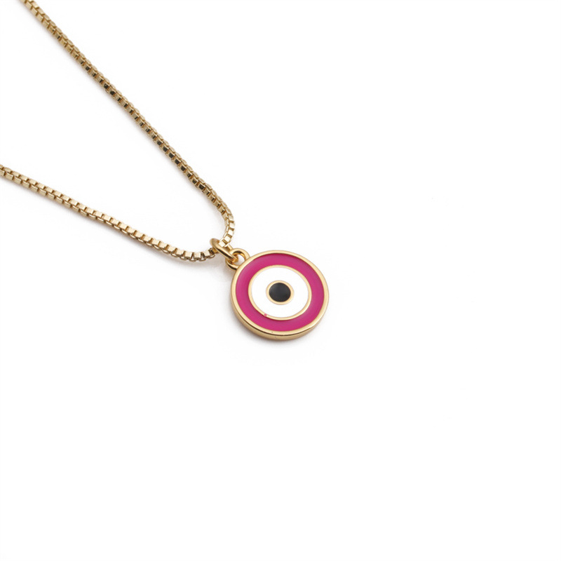 Cross-Border Independent Station Jewelry New Copper Dripping Oil Multi-Color Fashion Devilu0027s Eye