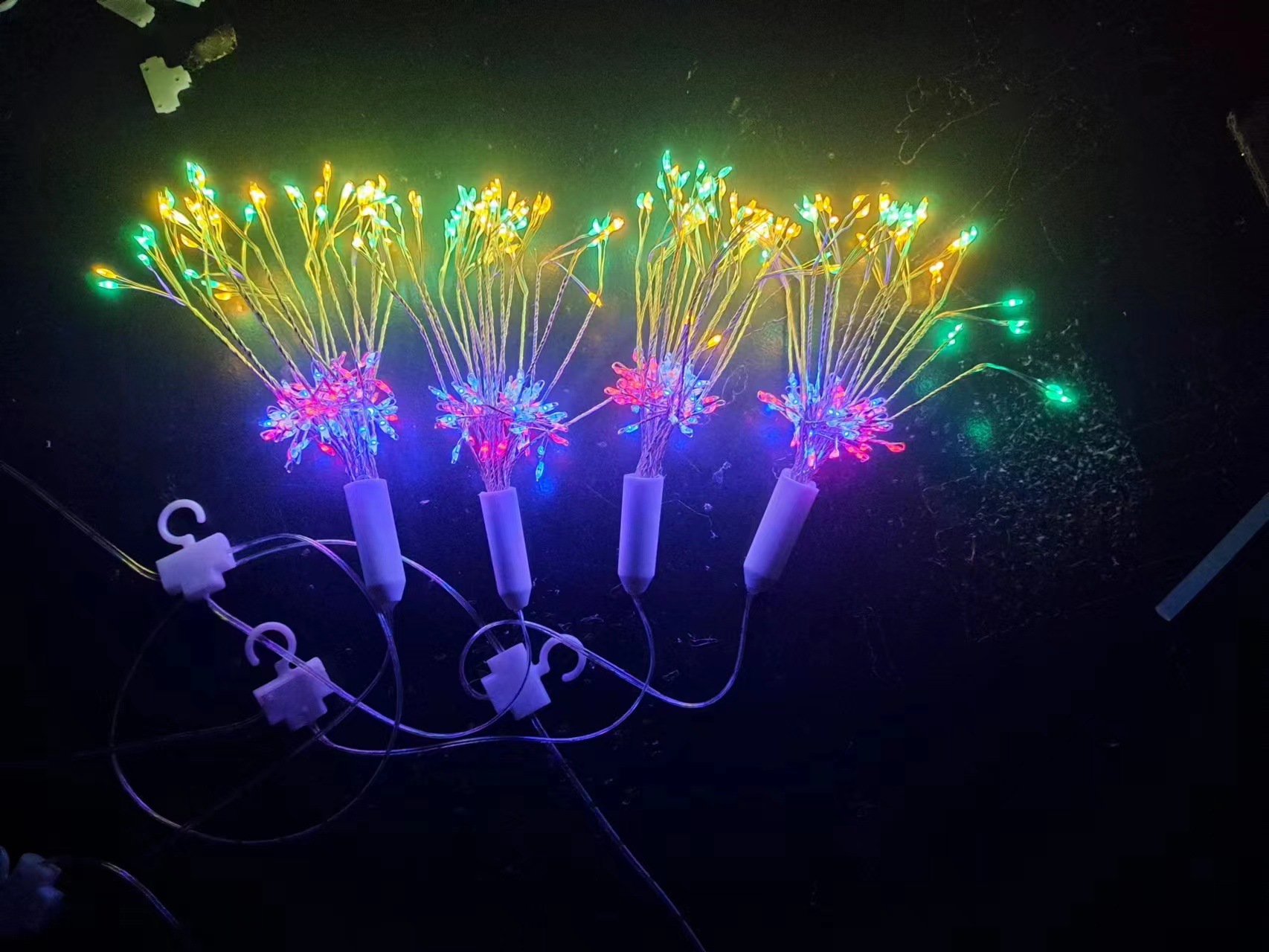 Lámpara de humo de Shenzhen 8 función caja de la batería control remoto LED alambre de cobre Cadena de luz lámpara de humo estrellado tipo coral