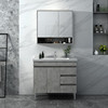 Four Seasons song Mu grey solid wood to ground Bathroom cabinet combination suit Simplicity modern TOILET Mirror cabinet Wash station