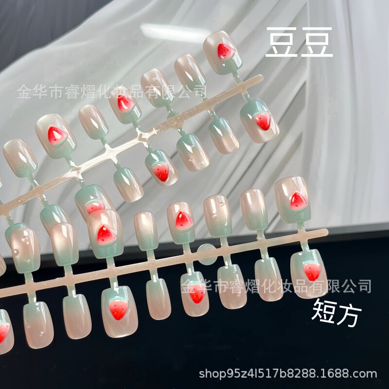 30 Pieces of Handmade Wearable Nails, Water Drop Small Watermelon, Versatile Ins Style, Removable Finished Nails, Manicure Wearable Nails 30 Pieces of Handmade Wearable Nails, Water Drop Small Watermelon, Versatile Ins Style, Removable Finished Nails, Manicure Wearable Nails