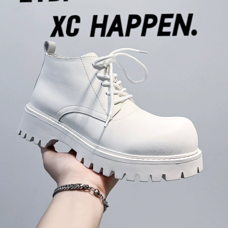 Париж Микки большая голова Мартин Дерби снежные сапоги плюс бархат теплая повседневная обувь на высокой подошве толстой кожаной обуви мужской 18922-A