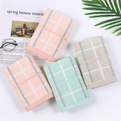【Brand Direct Sales】Jie Li Ya 100% Cotton Towel Student Home Use Soft Absorbent Check Face Towel 1149 First Grade