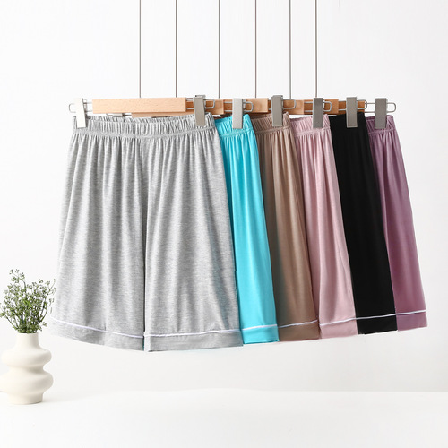 Modakle Loose Straight Leg Comfortable Summer Casual Band Waist Wide Leg Shorts for Home and Outdoor Wear