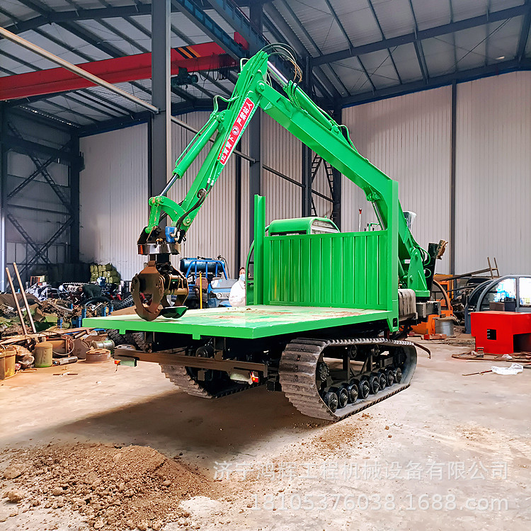 特殊场地可用履带随车抓 木材自装自运一体履带车 可用旋转挖机
