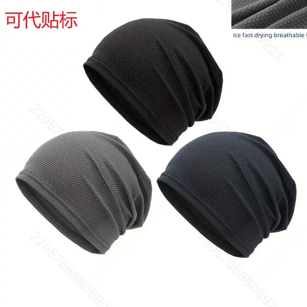 Spring and Autumn New Style Sports Headscarf Hat, Breathable, Solid Color, Simple, Moisture-Wicking, Versatile Pullover Hat, Face-Slimming Headwrap