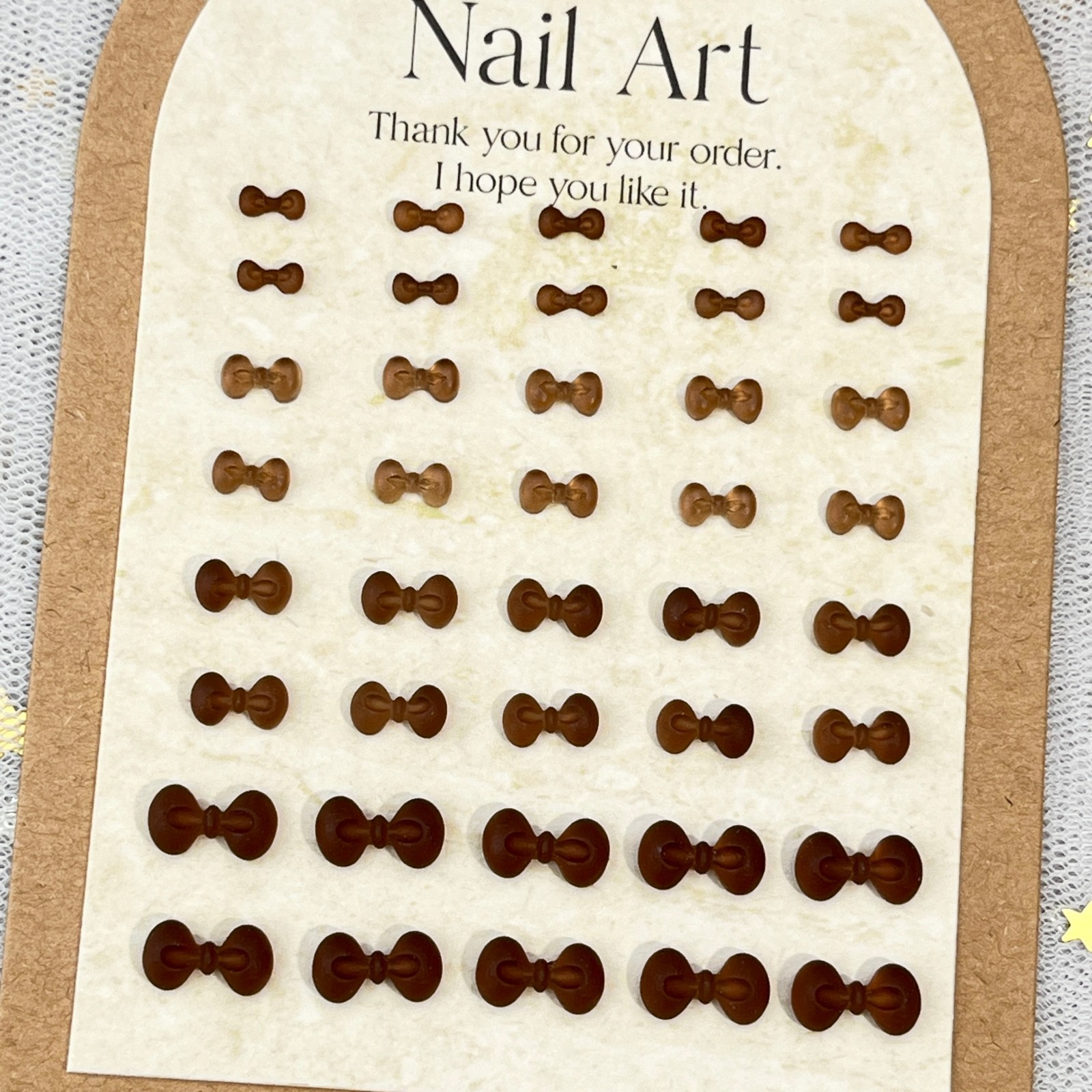 Amber Mini Bow Nail Art Jewelry Autumn and Winter Maillard Coffee Color Kt Bow Tie Resin DIY Nail Accessories