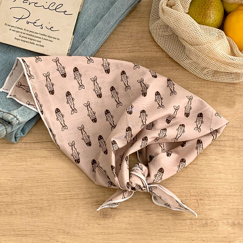 Pañuelo de seda Pañuelo cuadrado de algodón con lunares de alta calidad, bufanda decorativa de todo fósforo para mujer, pañuelo en la cabeza, bufanda delgada, chal pequeño