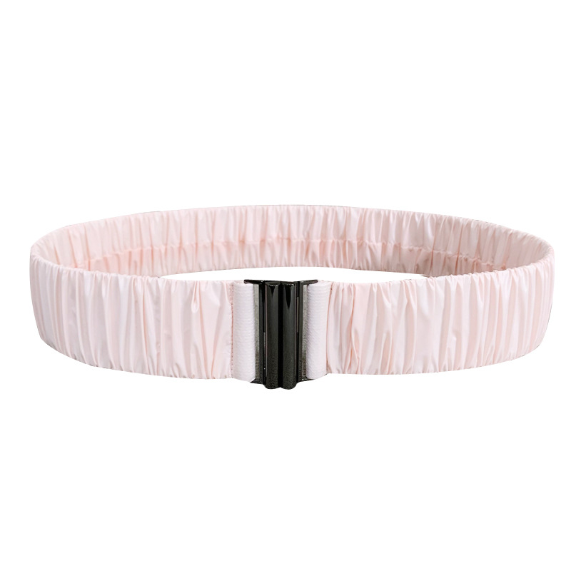 Nuevo cinturón elástico brillante de tela plisado cintura elástica sello ancho de las mujeres todo partido con cintura para adelgazar