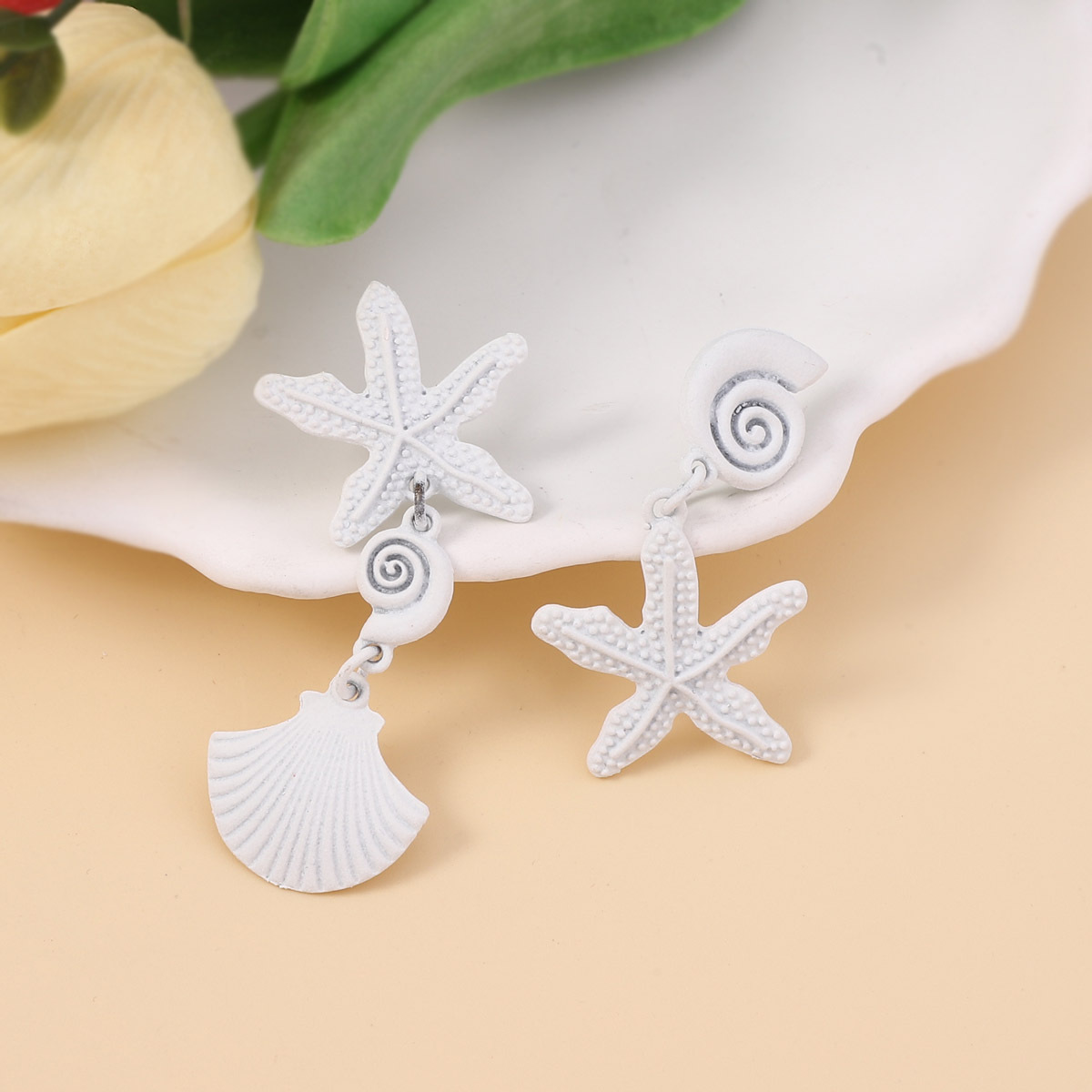 1 Pair Casual Vacation Starfish Shell Zinc Alloy Drop Earrings display picture 16