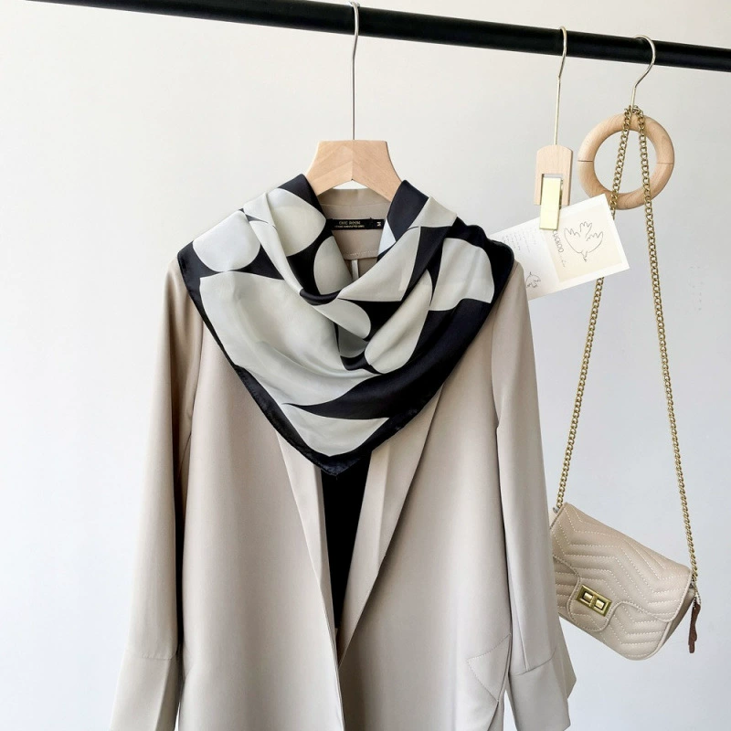 Шелковый тонкий шарф, стиль высшего качества