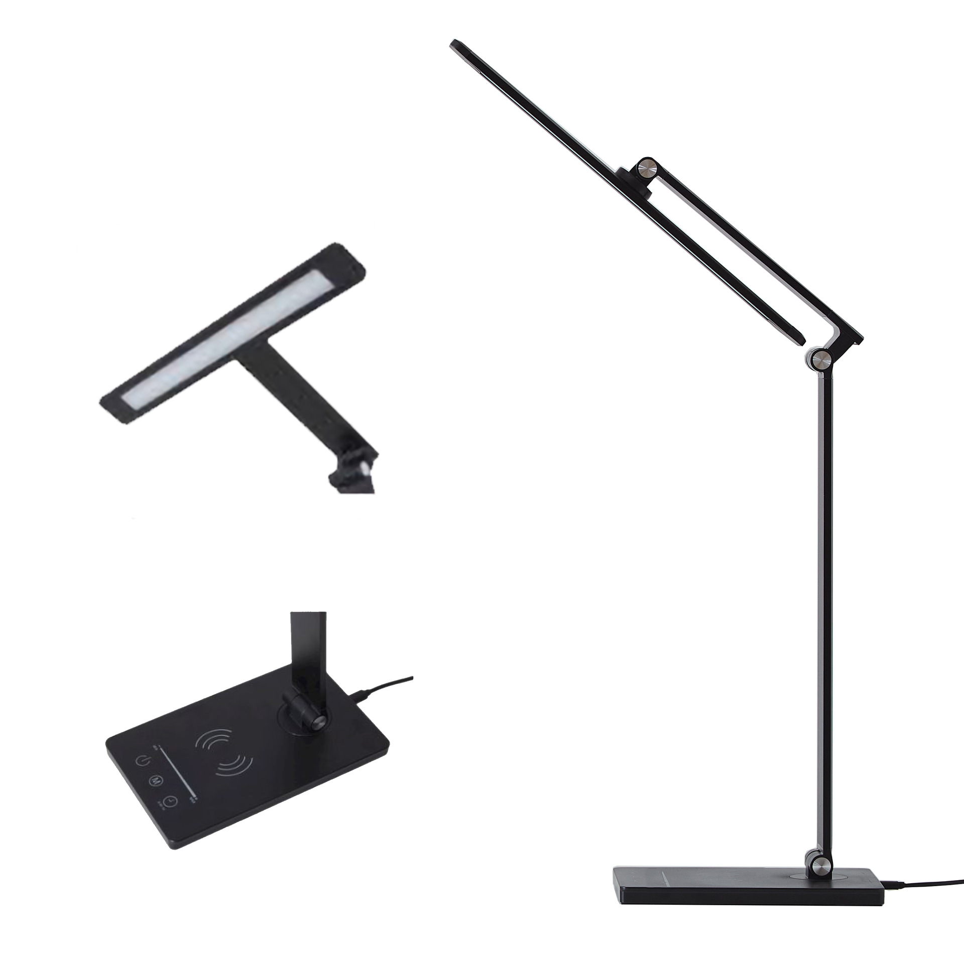 【新款】創意led台燈鋼琴觸摸360度護眼無線充電辦公學習閱讀燈