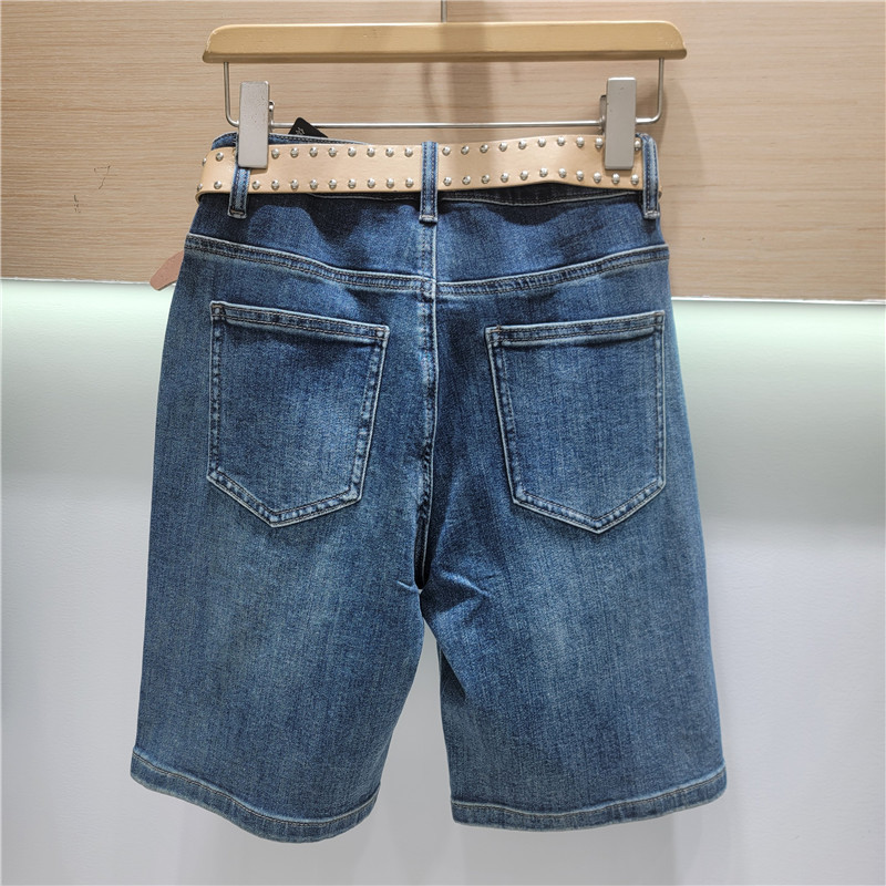 Bermudas de Mezclilla Bordadas para Mujer de Mezclilla Diseño Bordado, Tiro Alto image 2