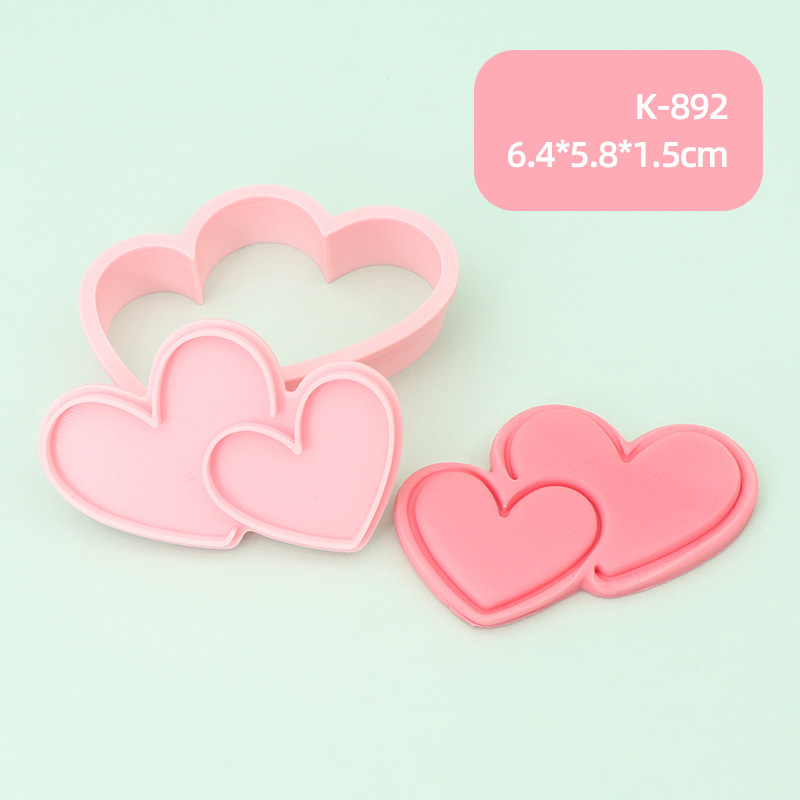 Cartel de galletas de dibujos animados de San Valentín Molde de galletas de amor DIY linda herramienta de horneado para el hogar de fondant de prensa tridimensional