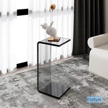琅誉嘉茶几北欧客厅角几亚克力网红边透明桌子简约卧室沙发轻奢小