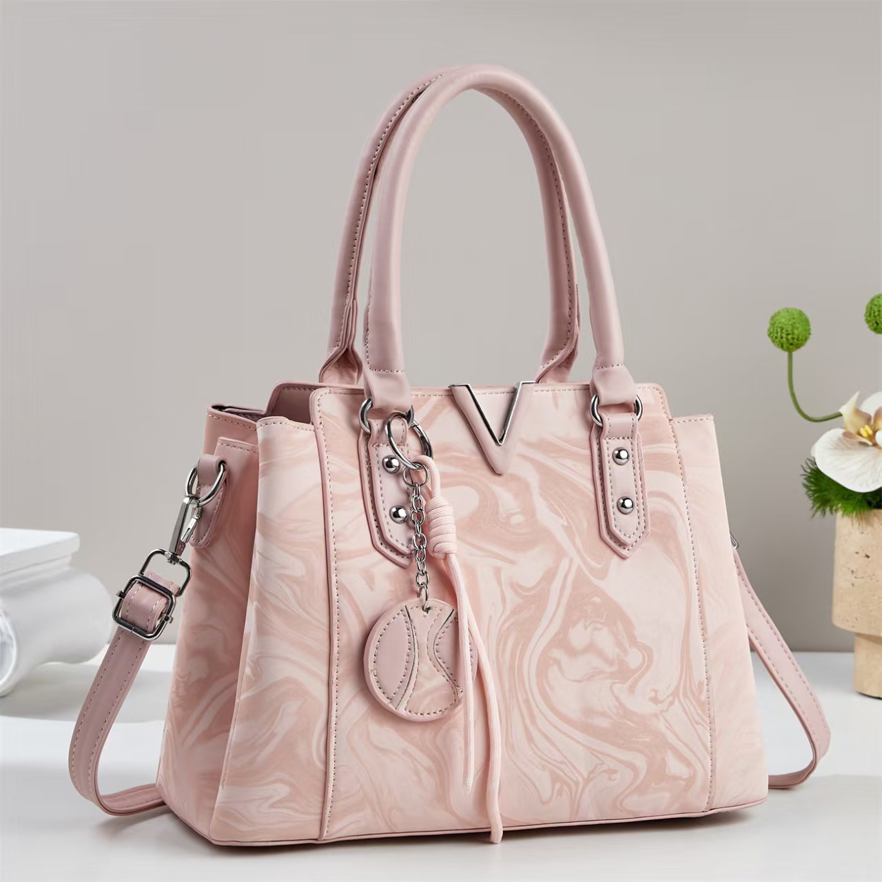 Bolso de mano casual en forma de V bolso de moda simple bolso de mujer bolso de hombro casual de todos los días bolso de mano