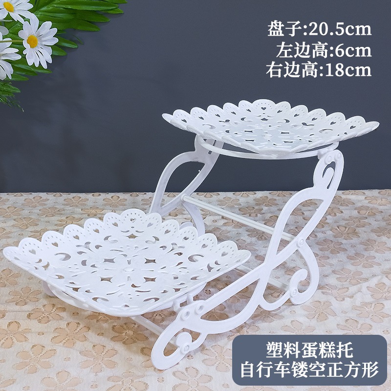 Decoración de postres de cumpleaños estante de exhibición de boda europea estante de frutas estante de pastel de plástico bandeja de bocadillos