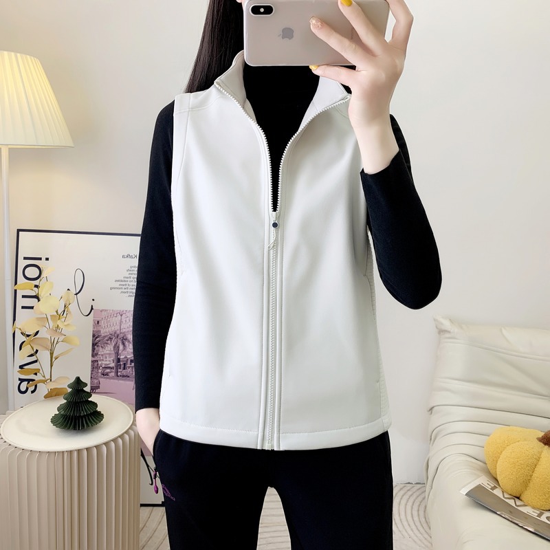 Autumn Warm Sports Vest Softshell Running Cycling Vest for Women, Fleece Windproof Vest, Unisex Customizable
