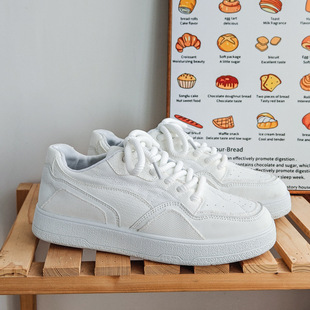 Spring and Autumn New Thick-soled Men's Shoes Breathable Bread Soft-soled Skate Shoes Fashionable Casual Shoes All-match Trendy White Shoes