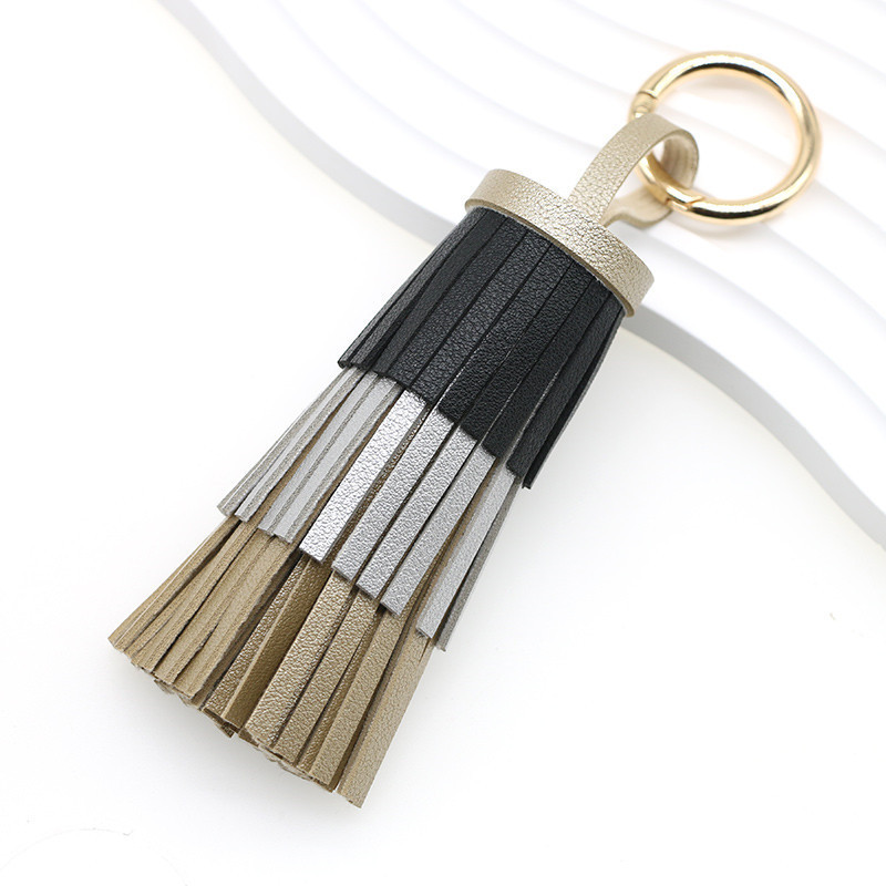 Bag Tassel Pendant Three-Layer Colorful Tassel Pu Leather Tassel Keychain Women's Bag Charm Accessory Bag Tassel Pendant Three-Layer Colorful Tassel Pu Leather Tassel Keychain Women's Bag Charm Accessory