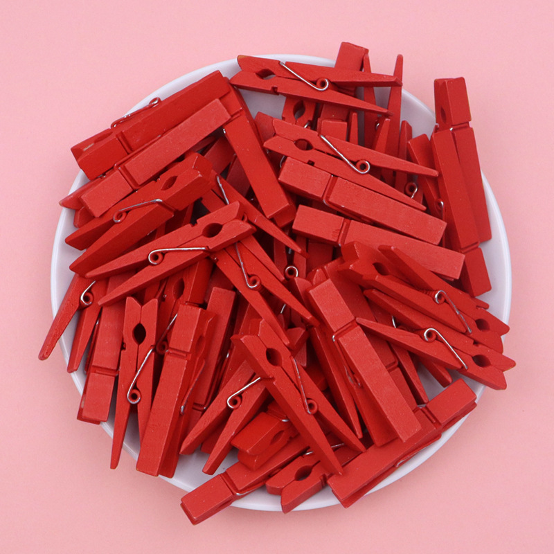 Ventas directas de fábrica 2.5 ~ 7,2 cm, clip de madera de color de madera, clip de almacenamiento, clip de foto de clip de madera pequeño, artesanía de madera