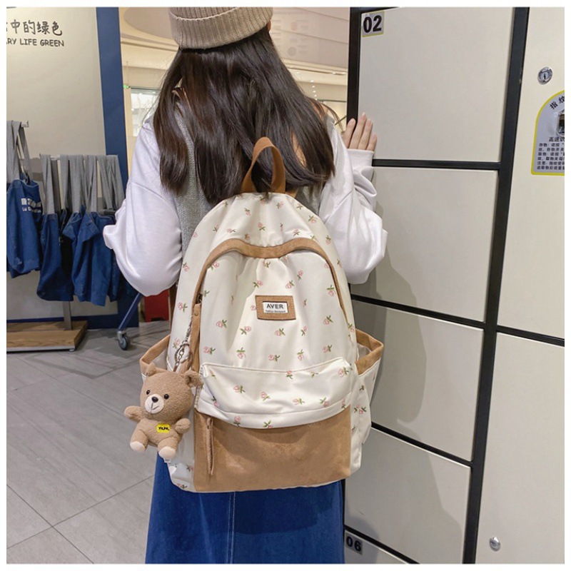 Student Schoolbag Female Small Fresh Printed Backpack Japanese And Korean Casual Large Capacity Backpack