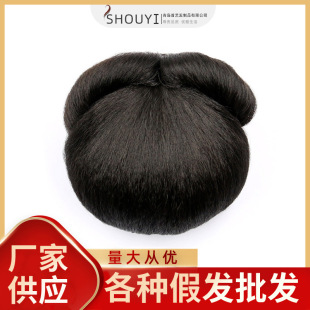 Wig European and American ancient costume retro black wig hair bag seamless coil hair bag hair bun Qingdao factory wholesale