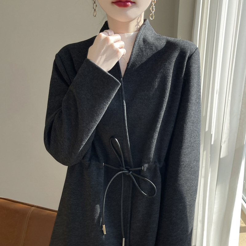 Chanel Style Knitted Cardigan Women's Worsted Wool Suit Jacket Women's Autumn and Winter New Waist Women's All-match Top