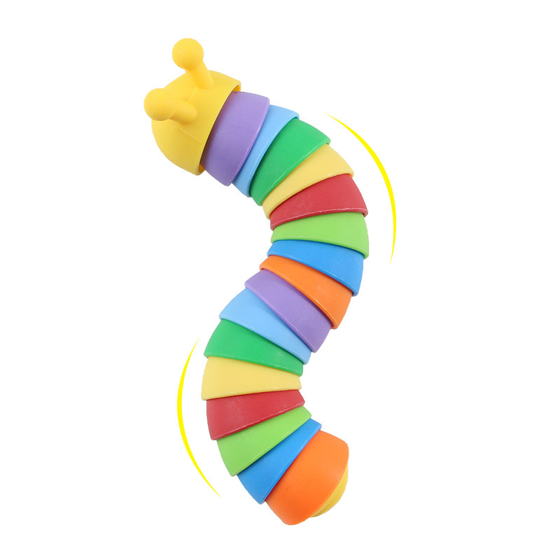 Explosiones transfronterizas simulación descomprimida arco iris sonriente nariz oruga peristáltica puzzles pequeños juguetes para niños animales mayoristas