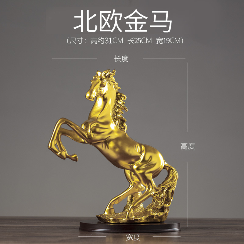 Estatua Decorativa de Caballo de Resina Hecha a Mano para Sala de Estar y Oficina image 7