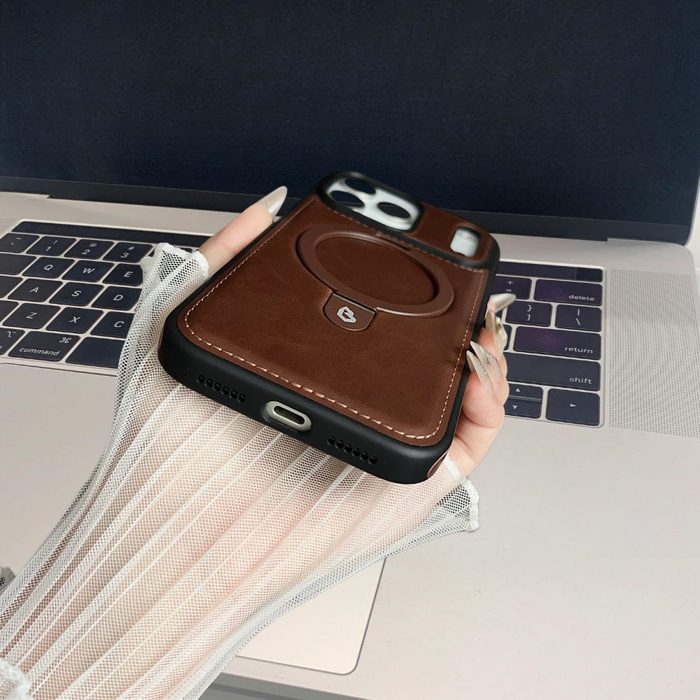 Ốp lưng da cao cấp tích hợp giá đỡ cho iPhone 15, 16, 17 Pro Max — 【Đen Cao Cấp】Dòng 17 - Không Lo Lọt Logo, 【Nâu Thanh Lịch】Dòng 17 - Không Lo Lọt Nhãn, 【Gentleman Blue】Dòng 17 - Không Lo Lọt Nhãn, 【Đỏ】Dòng 17 - Không Lo Lọt Nhãn chi tiết 22