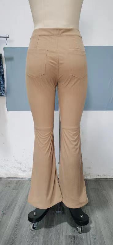 Women's Daily Street Simple Style Solid Color Full Length Pocket Flared Pants display picture 4