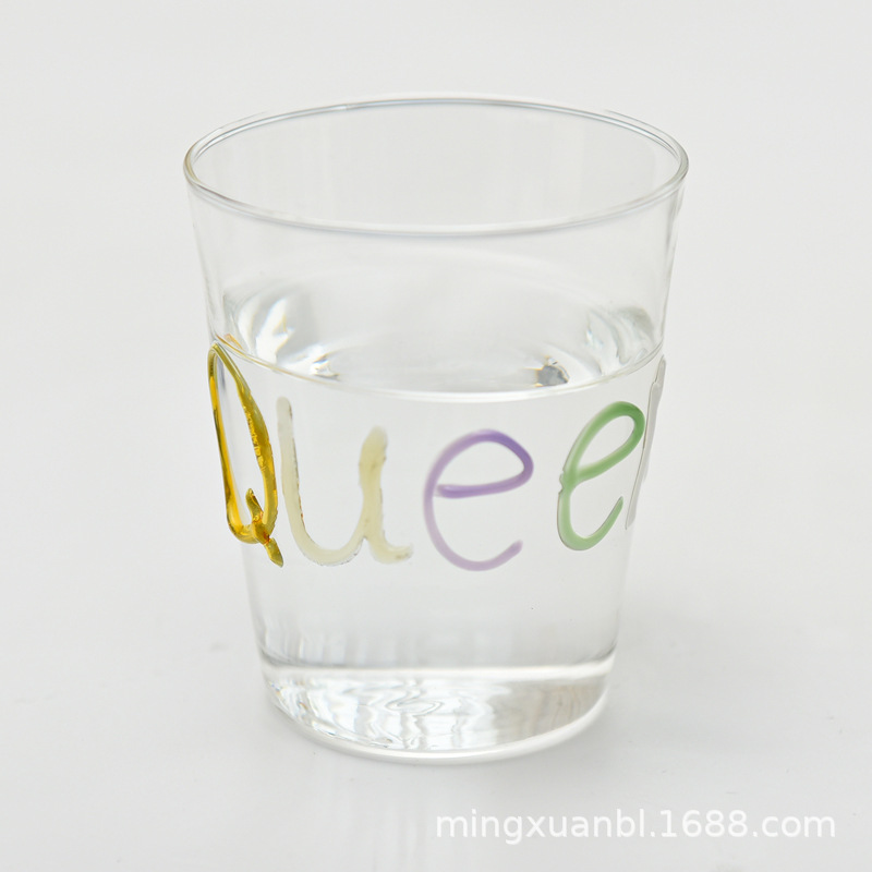 Pintado a mano de letras de colores graffiti vidrio ins borosilicato de vidrio resistente al calor taza de jugo taza de café taza de leche