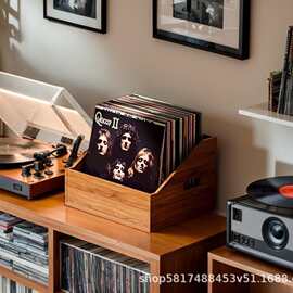 木制黑胶唱片收纳架专辑展示架家用书籍玩具杂志储物架收纳箱