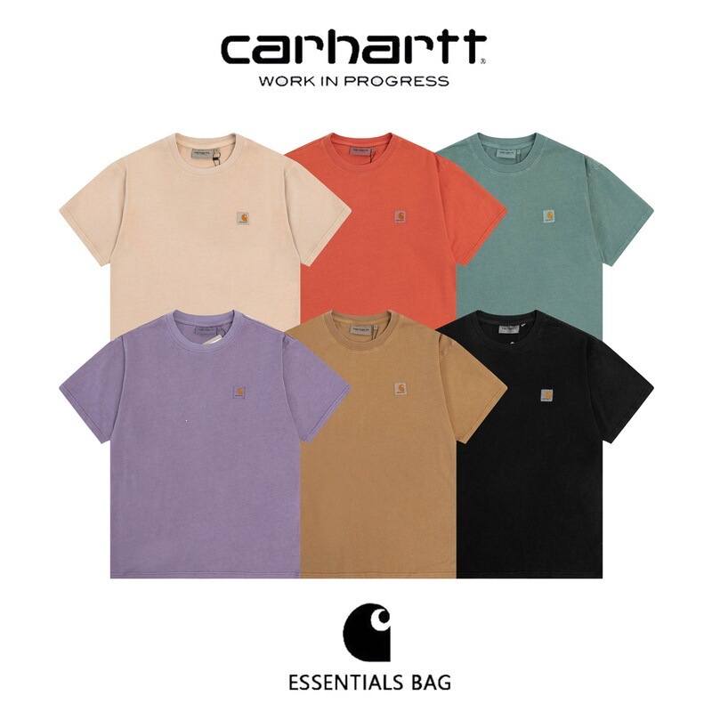 New foreign trade model Carhartt vintage washed distressed classic design pure cotton couple's short-sleeve t-shirt